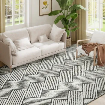 HOMCOM Covor salon 230 x 160 cm fibra scurta lavabil in masina hipoalergenic pentru sufragerie, dormitor, birou, gri | Aosom Romania imagine