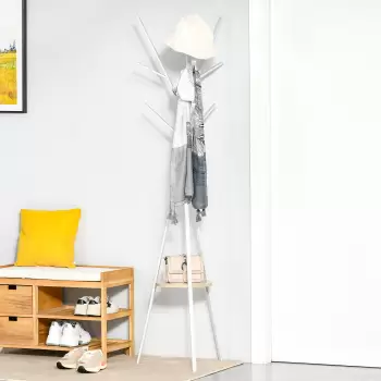HomCom cuier vertical, design modern, 45x45x180cm, alb | AOSOM RO imagine