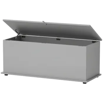 HOMCOM Cutie de depozitare, banc de depozitare cu capac rabatabil si balamale de siguranta, 100 x 40 x 40 cm, gri | Aosom Romania imagine