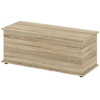 HOMCOM Cutie de depozitare, banc de depozitare cu capac rabatabil si balamale de siguranta, 100 x 40 x 40 cm, natural | Aosom Romania imagine