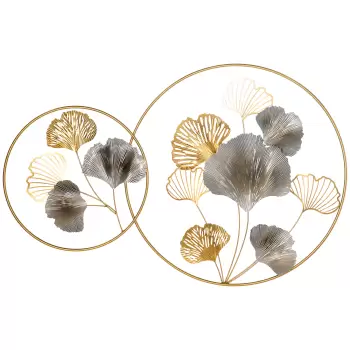 HOMCOM Decoratiune de perete 3D Moderna Frunze de Ginkgo Sculpturi de Perete Agatate Decor | AOSOM RO imagine