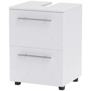 HOMCOM Dulap baie, comoda lavoar cu sertar, compact, placa aglomerata, Alb | Aosom Romania imagine