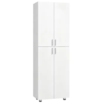 HOMCOM Dulap cu 4 Usi, 180 cm, Alb | Aosom Romania imagine