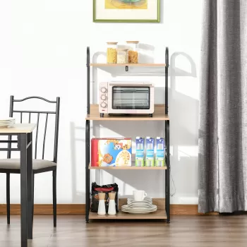 HomCom Dulap cu rafturi pentru bucatarie, etajera, mobilier pentru bucatarie 60x40x125 cm | AOSOM RO imagine