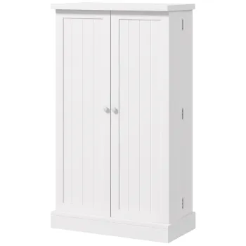 HOMCOM Dulap de Bucatarie, Dulap de Depozitare de Bucatarie Independent cu Usi Duble, Rafturi cu 5 Nivele, 12 Rafturi pentru Condimente si Rafturi imagine