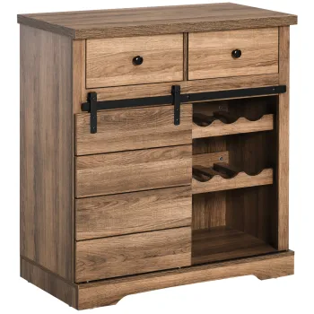 HOMCOM Dulap de Bucatarie in Stil Industrial, Comoda pentru Sufragerie, Living, 80x39x86 cm, Lemn | Aosom Romania imagine