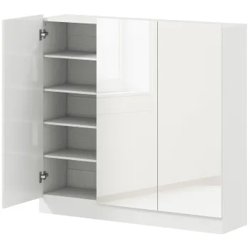 HOMCOM Dulap de Pantofi pentru 25-30 de Pantofi cu Usi Amortizate, Alb Lucios | Aosom Romania imagine