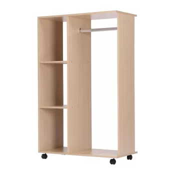 HomCom dulap deschis cu cuier si 3 rafturi, 80 x 40 x 128 cm | AOSOM RO imagine