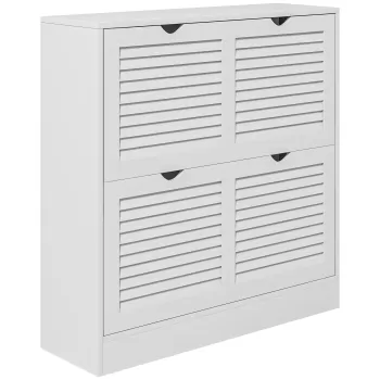 HOMCOM Dulap Ingust pentru Pantofi, Dulap Ingust pentru Depozitarea Pantofilor cu 2 Usi Rabatabile  imagine