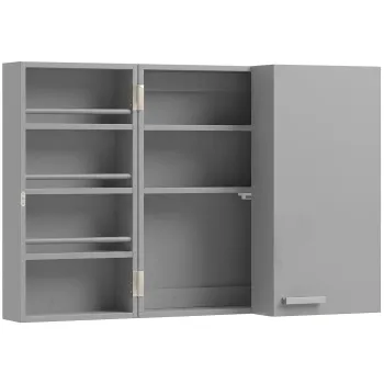 HOMCOM Dulap medical de perete cu usi duble, dulap pentru baie cu 4 rafturi, inchis cu cheie, 2 chei, Gri | Aosom Romania imagine