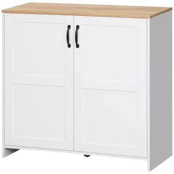 HOMCOM Dulap mobilier bufet bucatarie cu 2 usi si 2 rafturi reglabile 90 x 39,5 x 88 cm | Aosom Romania imagine