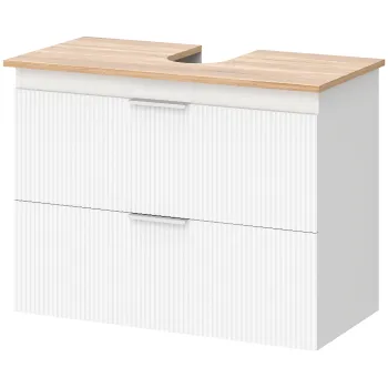 HOMCOM Dulap pentru baie, dulap de 80 cm cu doua sertare mari pentru chiuvete cu sau fara piedestal, Alb | Aosom Romania imagine