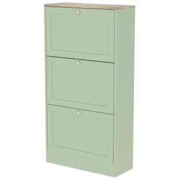 HOMCOM Dulap pentru incaltaminte Stil modern, 3 usi abatatoare, 18 perechi de pantofi, 60 x 23,5 x 115 cm, Verde | Aosom Romania imagine