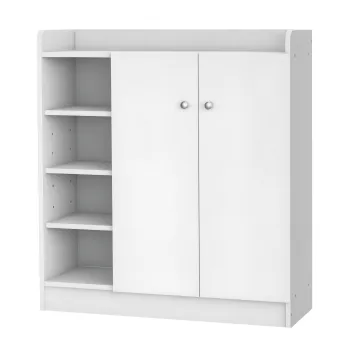 HOMCOM Dulap pentru pantofi Comoda pentru pantofi Raft, 4 rafturi. 1 dulap, 83 cm x 30 cm x 90 cm, Alb | Aosom Romania imagine