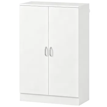 HOMCOM Dulap pentru pantofi cu 2 usi, 6 rafturi reglabile, balamale soft-close pentru 21 de perechi, lemn natural | Aosom Romania imagine