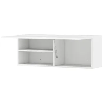 HOMCOM Dulap Suspendat pentru Baie cu Usa Rabatabila si Rafturi, 80x25x30 cm, Alb | Aosom Romania imagine
