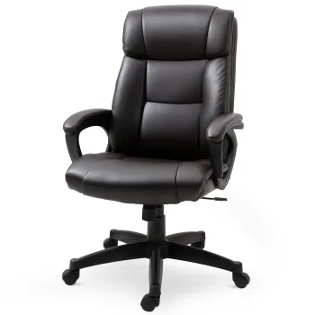 HOMCOM Fotoliu birou ergonomic reglabil cu roti pivotante 360?, tapiterie PU ciocolata, 64x73x106-115,5 cm | Aosom Romania imagine