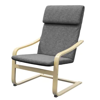 HOMCOM Fotoliu cu suport pentru gat si brate, material de acoperire similar cu inul, structura din lemn, Gri + Natural | Aosom Romania imagine