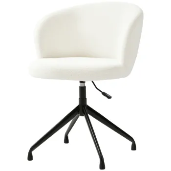 HOMCOM Fotoliu de birou ergonomic siege pivotant inaltime reglabila capacitate 120 kg acoperire din tesatura de bucla crem | Aosom Romania imagine