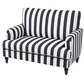 HOMCOM Fotoliu de Living cu Sezut Larg si Cotiere Lungi, Fotoliu din Catifea cu Dungi si Umplutura Groasa, 115x82x82 cm, Negru si Alb | Aosom Romania imagine