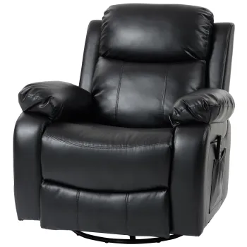 HOMCOM Fotoliu de masaj cu 8 capete vibrante, fotoliu relax, spatar reglabil + suport pentru picioare, Negru | Aosom Romania imagine