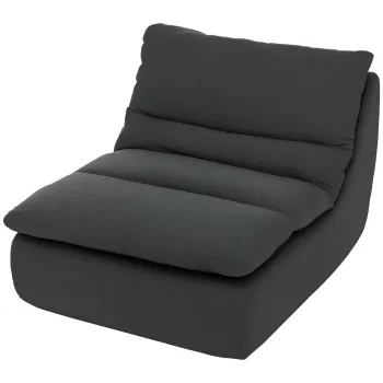 HOMCOM Fotoliu de podea din spuma, chaise-longue, fotoliu de lounge pentru living, dormitor, gri | Aosom Romania imagine