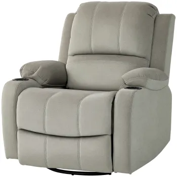 HOMCOM Fotoliu de relaxare cu suport pentru picioare si functie de intindere, inclusiv suport pentru bauturi, pana la 150 kg, Maro | Aosom Romania imagine