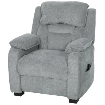 HOMCOM Fotoliu Electric Reclinabil 150? cu Suport pentru Picioare, Port USB, Fotoliu Reclinabil Silentios, Sezut Larg, Telecomanda, Functie Memorie, din Catifea, pentru Living, Gri | Aosom Romania imagine