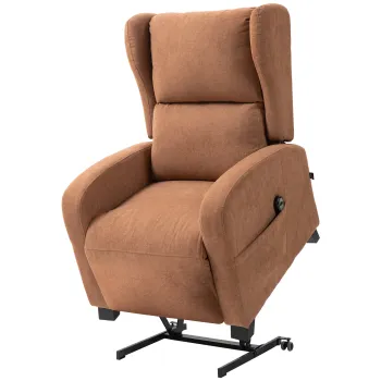 HOMCOM Fotoliu Electric Reclinabil la 160? cu 2 Roti, Telecomanda si Suport pentru Picioare, 76x96x109 cm, Maro | Aosom Romania imagine