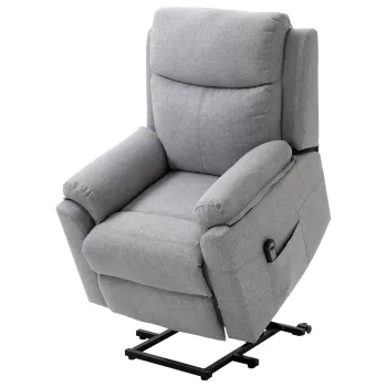 HOMCOM Fotoliu Electric, Reclinabil pana la 160? cu Motor, Telecomanda si Suport pentru Picioare, 83x89x102 cm, Gri | Aosom Romania imagine
