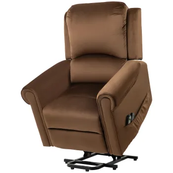 HOMCOM Fotoliu Electric Reglabil pana la 135?, 8 Puncte de Masaj si Telecomanda, 88x99x106 cm, Maro | Aosom Romania imagine