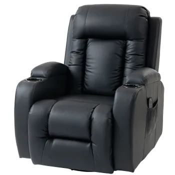 Homcom Fotoliu Masaj & incalzire - 8 Zone, Piele Eco, inclinabil 150? | Aosom Romania imagine