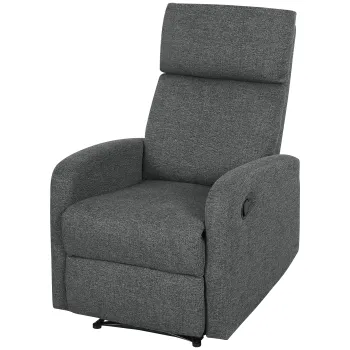 HOMCOM Fotoliu Modern Reclinabil 145? max, Tapitat din Chenille Gri | Aosom Romania imagine