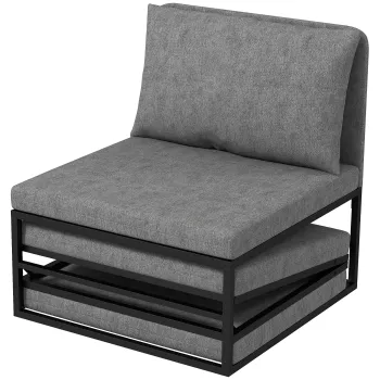 HOMCOM Fotoliu-Pat Modern cu Perna si Husa de Protectie Antipraf, 67x70x74 cm, Gri | Aosom Romania imagine