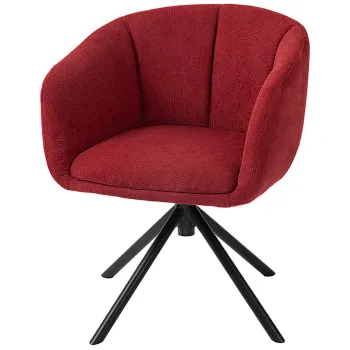 HOMCOM Fotoliu Pivotant la 360?, Fotoliu din Material Textil pentru Living si Birou, 58,5x59x78,5 cm, Rosu | Aosom Romania imagine