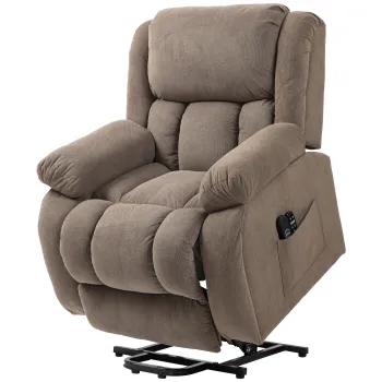 HOMCOM Fotoliu Rabatabil pana la 150? cu 8 Puncte de Masaj, 2 Telecomenzi si Suport pentru Picioare, 93x104x100 cm, Maro | Aosom Romania imagine