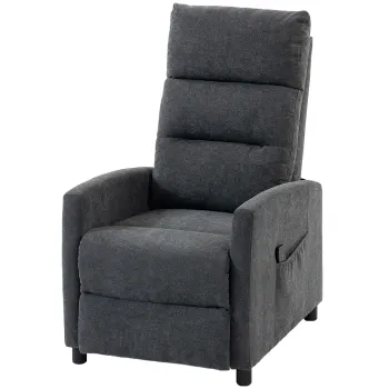 HOMCOM Fotoliu Reclinabil Manual cu Masaj 160?, Chenille, Suport Picioare, Telecomanda, Buzunare, Gri Inchis | Aosom Romania imagine