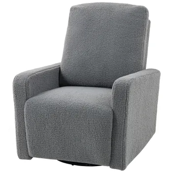 HOMCOM Fotoliu recliner, fotoliu de relaxare cu tapiterie din fleece, spatar reglabil, fotoliu tapitat, otel, gri | Aosom Romania imagine