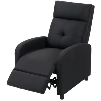 HOMCOM Fotoliu relax cu functie de reclinare, suport pentru picioare extensibil, sistem de arcuri in buzunar, pana la 150 kg, Negru | Aosom Romania imagine