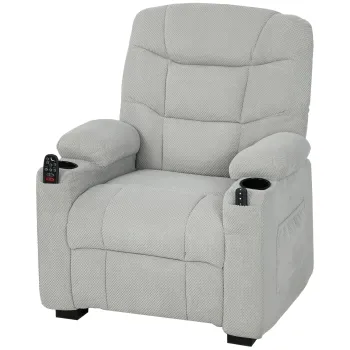 HOMCOM Fotoliu relax electric cu masaj si incalzire, motor silentios si functie Memory, gri | Aosom Romania imagine