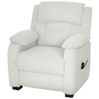 HOMCOM Fotoliu relax electric fotoliu recliner port USB suport picioare buzunare laterale telecomanda 86x90x103cm crem | Aosom Romania imagine