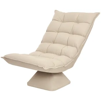 HOMCOM Fotoliu relax fotoliu lounge design spatar captusit reglabil pivotant 360? acoperire din lin bej | Aosom Romania imagine