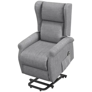 HOMCOM Fotoliu relax, functie ridicare, functie de inclinare, pana la 200kg, 72,5x94x109cm, Gri | Aosom Romania imagine