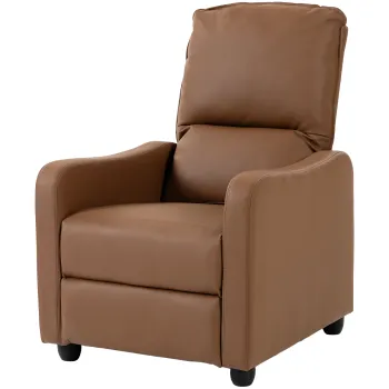 HOMCOM Fotoliu Relax Reclinabil Manual 155? cu Suport pentru Picioare, din Piele Ecologica PU, pentru Living si Dormitor, Maro inchis | Aosom Romania imagine