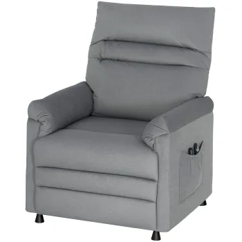 HOMCOM Fotoliu Relaxant Electric de Masaj si Incalzire cu Suport pentru Picioare, Silentios, Reclinabil 150? in Catifea Prietenoasa cu Animalele cu Functie de Memorare, 2 Telecomenzi pentru Sufragerie, Gri | Aosom Romania imagine