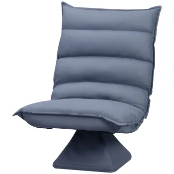 HOMCOM Fotoliu, rotativ, spatar rabatabil, aspect piele, cadru din otel, gri, 62 x 70 x 95 cm | Aosom Romania imagine