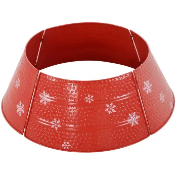 HOMCOM Fusta pentru brad din metal impermeabila Decoratiune pentru brad de Craciun 66x66x23 cm Rosu | Aosom Romania imagine