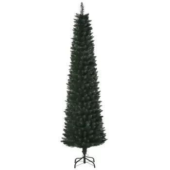 HOMCOM HOMCM Brad de Craciun Artificial Inalt cu Baza Pliabila, 380 Ramuri, din PVC si Metal, ?56x1800cm, Verde imagine