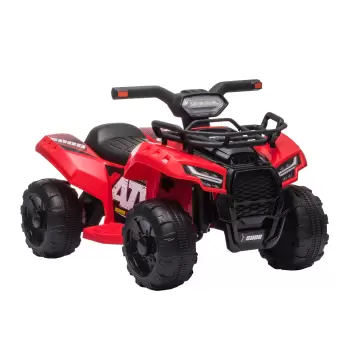 HOMCOM HOMCOM Quad Electric pentru Copii Baterie Reincarcabila 6V, 6V Faruri Functionale, Varsta 18-36 Luni, 66x44x42cm, Rosu imagine