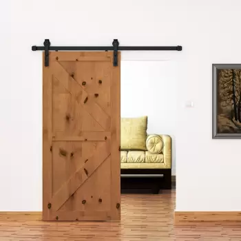 Homcom kit montat usi glisante, 200x4x0.6cm, negru | Aosom ro imagine